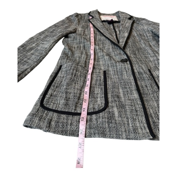 Anthropologie Cartonnier Levine Knit Blazer Black White Tweed Knit Size 10 - Picture 7 of 16